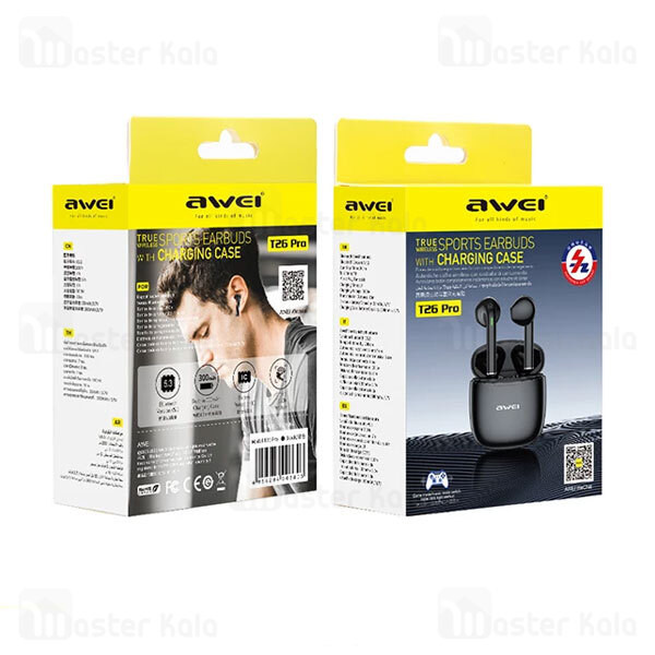 هدفون بلوتوثی TWS اوی مدل T26 Pro با بلوتوث 5.3، شارژدهی 6 ساعت، مقاومت در برابر آب با گواهی IPX6، درایور 13 میلیمتری و رابط USB Type-C